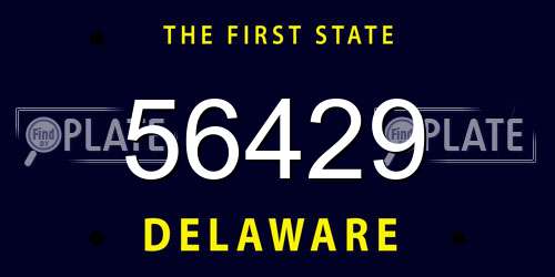 56429 Delaware License Plate