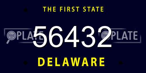 56432 Delaware License Plate