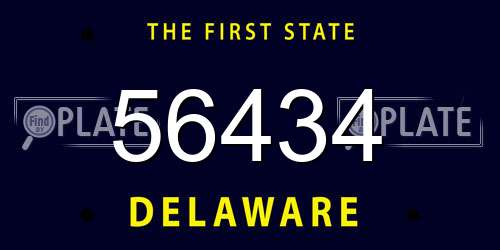 56434 Delaware License Plate