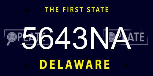 5643NA Delaware License Plate