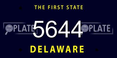 5644 Delaware License Plate