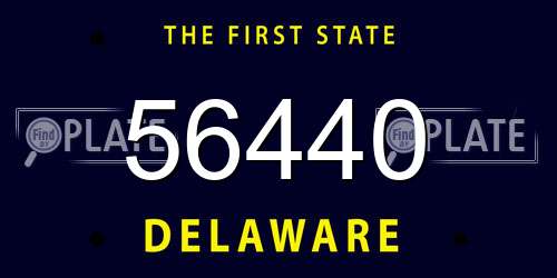 56440 Delaware License Plate