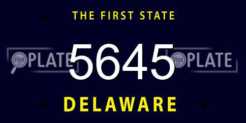 5645 Delaware License Plate
