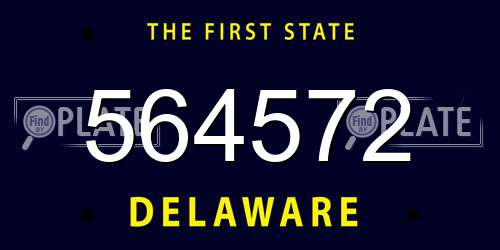 564572 Delaware License Plate
