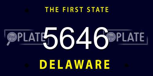 5646 Delaware License Plate