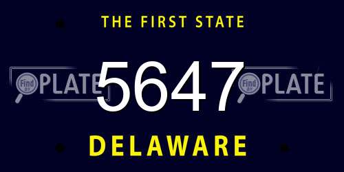 5647 Delaware License Plate