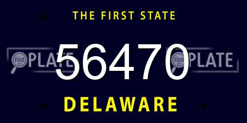56470 Delaware License Plate