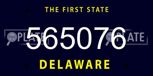 565076 Delaware License Plate