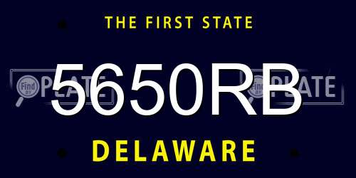 5650RB Delaware License Plate