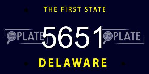 5651 Delaware License Plate