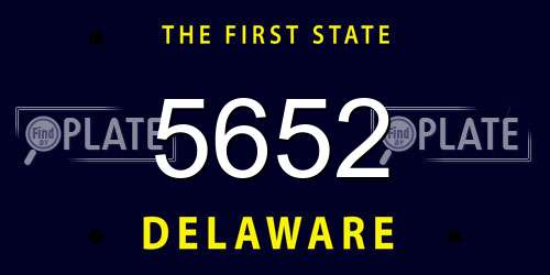 5652 Delaware License Plate