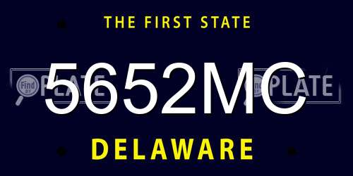 5652MC Delaware License Plate