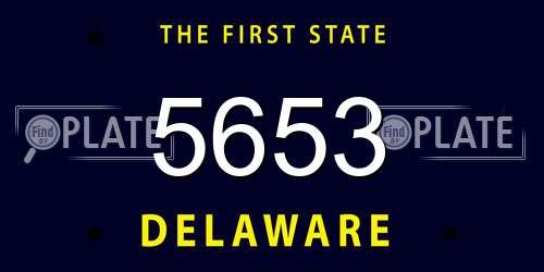 5653 Delaware License Plate