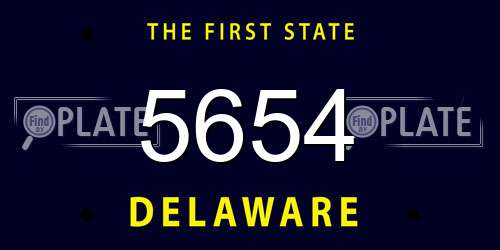 5654 Delaware License Plate