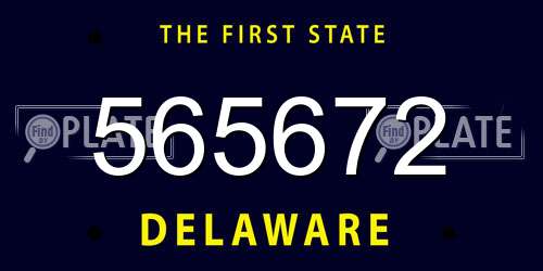 565672 Delaware License Plate