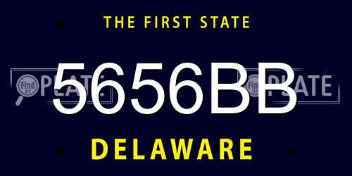 5656BB Delaware License Plate