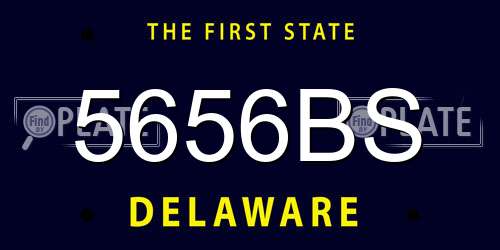 5656BS Delaware License Plate