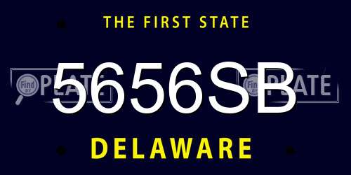 5656SB Delaware License Plate