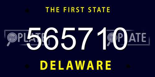 565710 Delaware License Plate