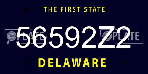 56592Z2 Delaware License Plate