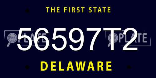56597T2 Delaware License Plate