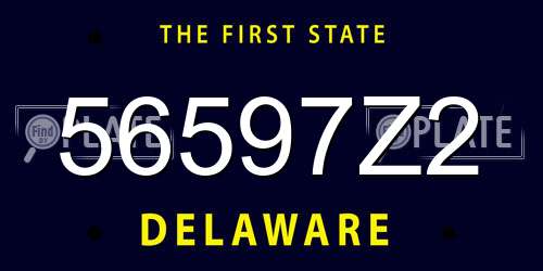 56597Z2 Delaware License Plate