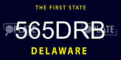 565DRB Delaware License Plate