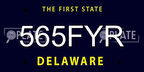 565FYR Delaware License Plate
