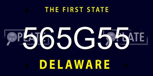 565G55 Delaware License Plate
