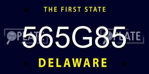 565G85 Delaware License Plate