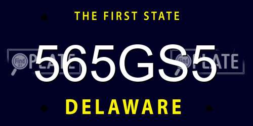 565GS5 Delaware License Plate