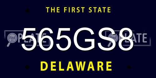 565GS8 Delaware License Plate