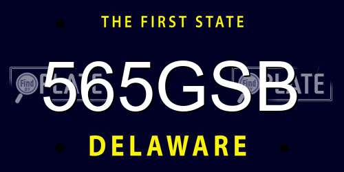 565GSB Delaware License Plate