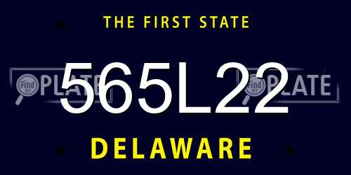 565L22 Delaware License Plate