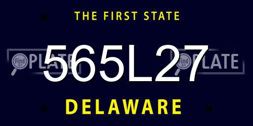 565L27 Delaware License Plate