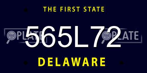 565L72 Delaware License Plate