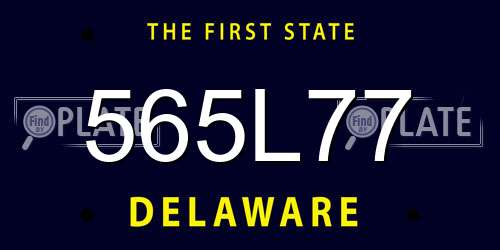 565L77 Delaware License Plate
