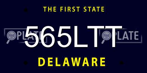 565LTT Delaware License Plate