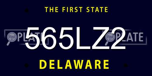 565LZ2 Delaware License Plate