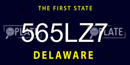 565LZ7 Delaware License Plate
