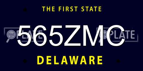 565ZMC Delaware License Plate