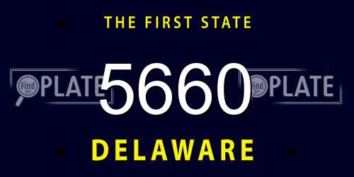 5660 Delaware License Plate