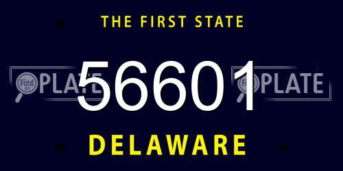56601 Delaware License Plate