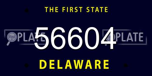 56604 Delaware License Plate
