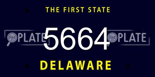 5664 Delaware License Plate