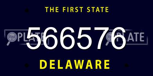 566576 Delaware License Plate
