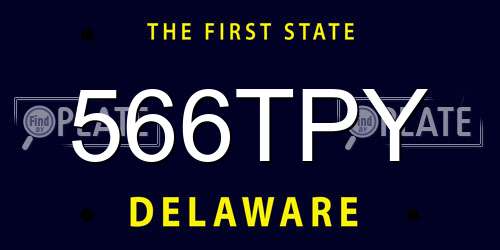 566TPY Delaware License Plate