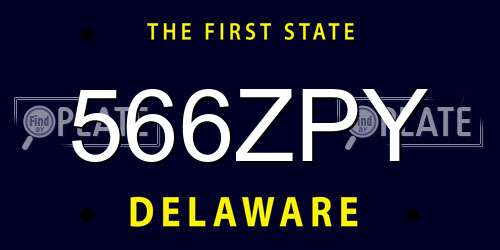 566ZPY Delaware License Plate