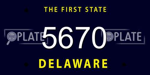 5670 Delaware License Plate
