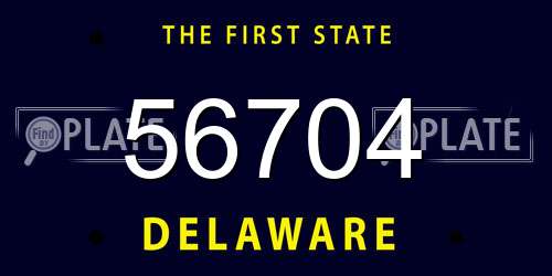 56704 Delaware License Plate